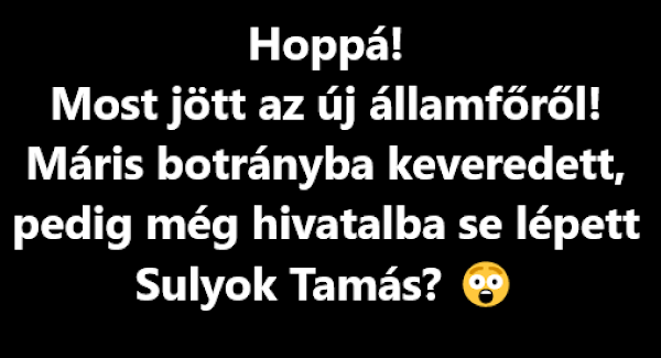 Hoppá! Most jött az új államfőről! Máris botrányba keveredett, pedig még hivatalba se lépett Sulyok Tamás?