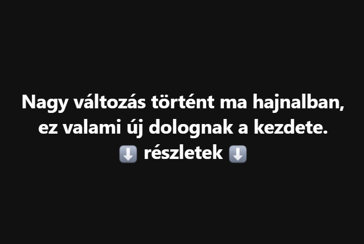 Nagy változás történt ma hajnalban, ez valami új dolognak a kezdete – Íme: