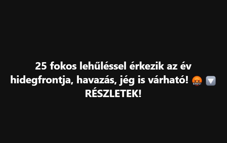 25 fokos lehűléssel érkezik az év hidegfrontja, havazás, jég is várható!