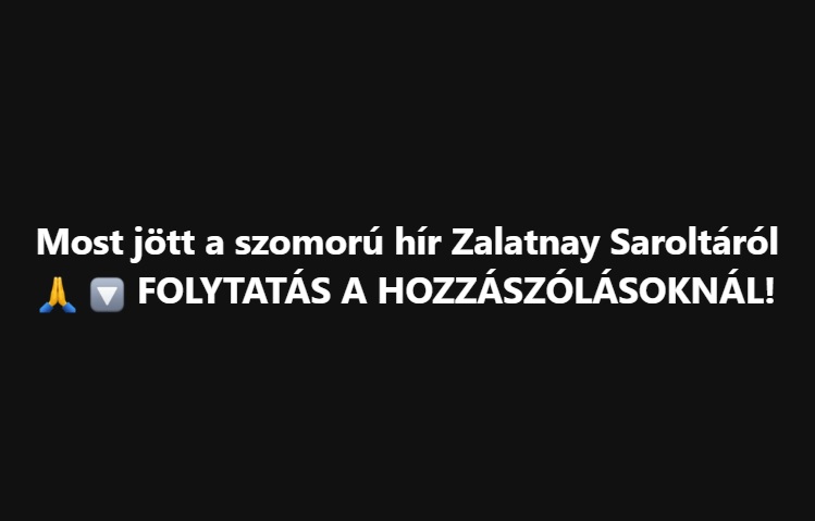 Most jött a szomorú hír Zalatnay Saroltáról