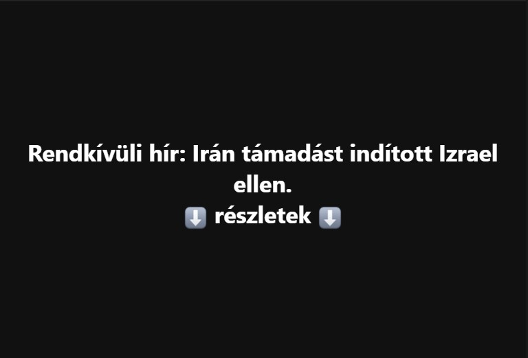 Rendkívüli hír: Irán támadást indított Izrael ellen