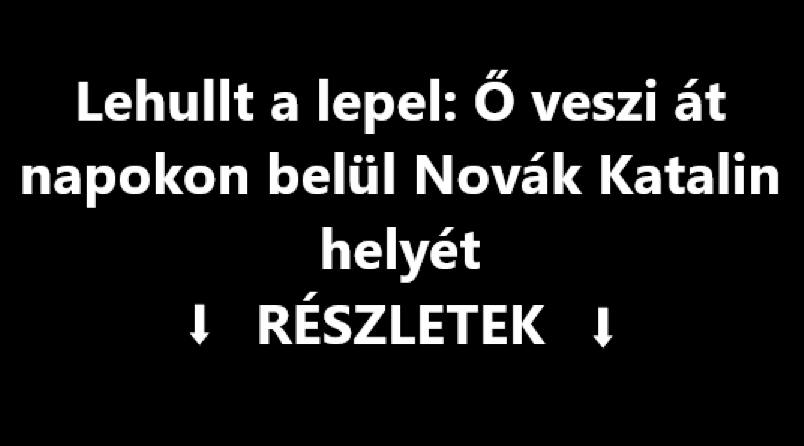 Lehullt a lepel: Ő veszi át napokon belül Novák Katalin helyét