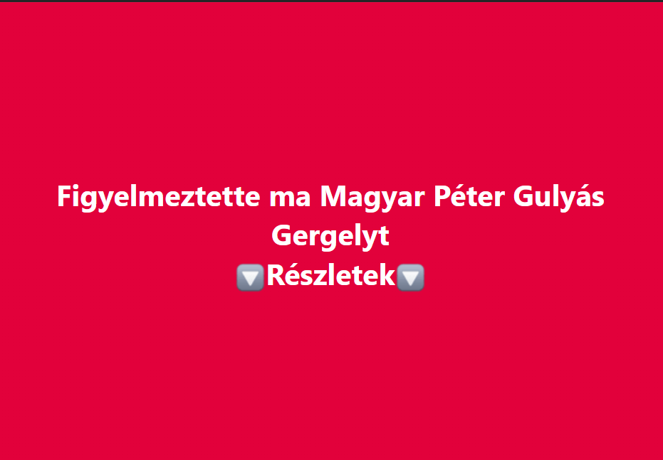 Figyelmeztette ma Magyar Péter Gulyás Gergelyt