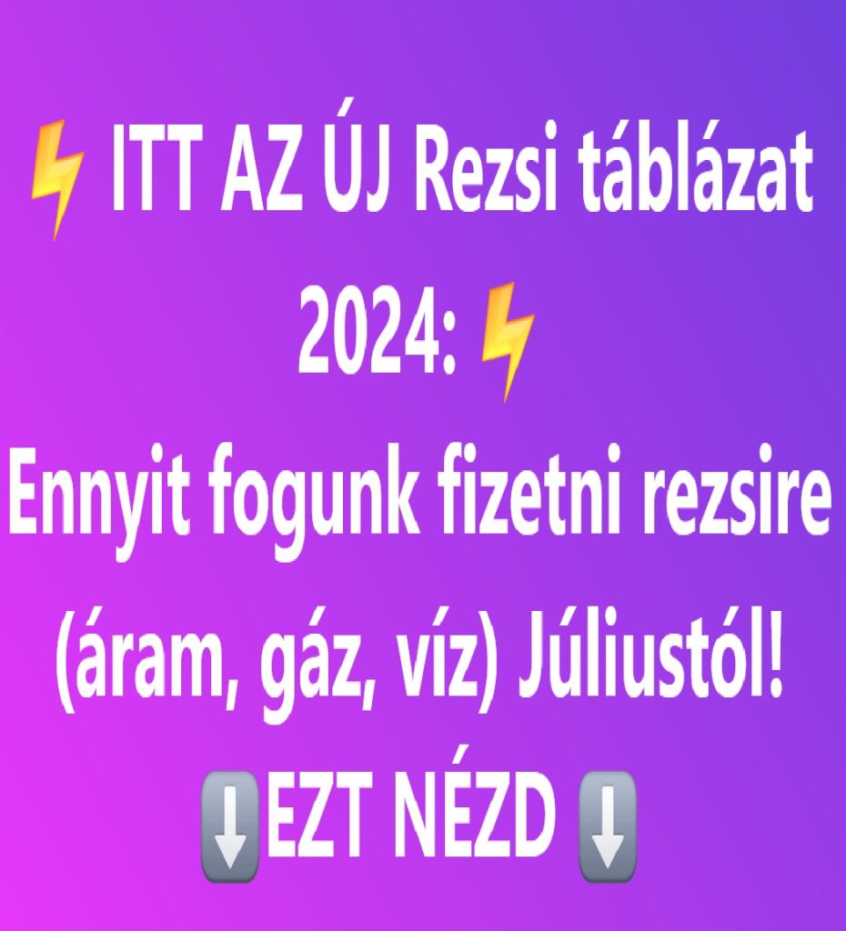 ITT AZ ÚJ Rezsi táblázat 2024: Ennyit fogunk fizetni rezsire (áram, gáz, víz) SZEPTEMBERTŐL!